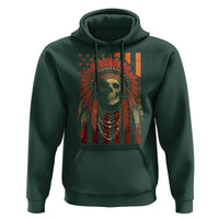 Native American Indian Chief Skull Headdress Vintage USA Flag Hoodie - Wonder Print Shop