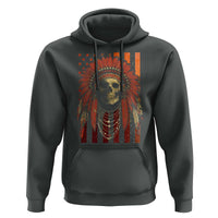 Native American Indian Chief Skull Headdress Vintage USA Flag Hoodie - Wonder Print Shop