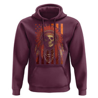 Native American Indian Chief Skull Headdress Vintage USA Flag Hoodie - Wonder Print Shop