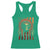 Native American Indian Chief Skull Headdress Vintage USA Flag Racerback Tank Top - Wonder Print Shop