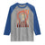 Native American Indian Chief Skull Headdress Vintage USA Flag Raglan Shirt - Wonder Print Shop