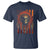Native American Indian Chief Skull Headdress Vintage USA Flag T Shirt - Wonder Print Shop