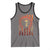 Native American Indian Chief Skull Headdress Vintage USA Flag Tank Top - Wonder Print Shop
