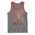 Native American Indian Chief Skull Headdress Vintage USA Flag Tank Top - Wonder Print Shop