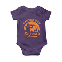 Cant Work Today My Arm Is In A Sling Baby Onesie Funny Deer Hunting - Wonder Print Shop
