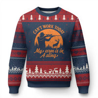 Cant Work Today My Arm Is In A Sling Ugly Christmas Sweater Funny Deer Hunting - Wonder Print Shop