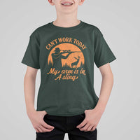 Cant Work Today My Arm Is In A Sling T Shirt For Kid Funny Deer Hunting - Wonder Print Shop