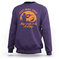 Cant Work Today My Arm Is In A Sling Sweatshirt Funny Deer Hunting - Wonder Print Shop