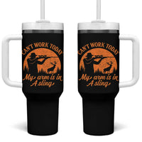 Cant Work Today My Arm Is In A Sling Tumbler With Handle Funny Deer Hunting - Wonder Print Shop