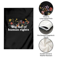 Big Fan Of Human Rights Garden Flag Retro Flowers - Wonder Print Shop