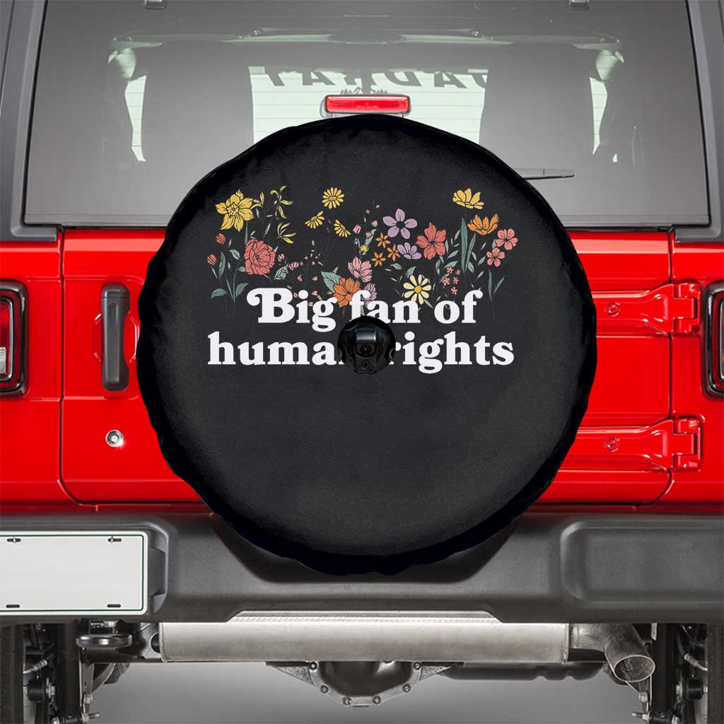 Big Fan Of Human Rights Spare Tire Cover Retro Flowers - Wonder Print Shop