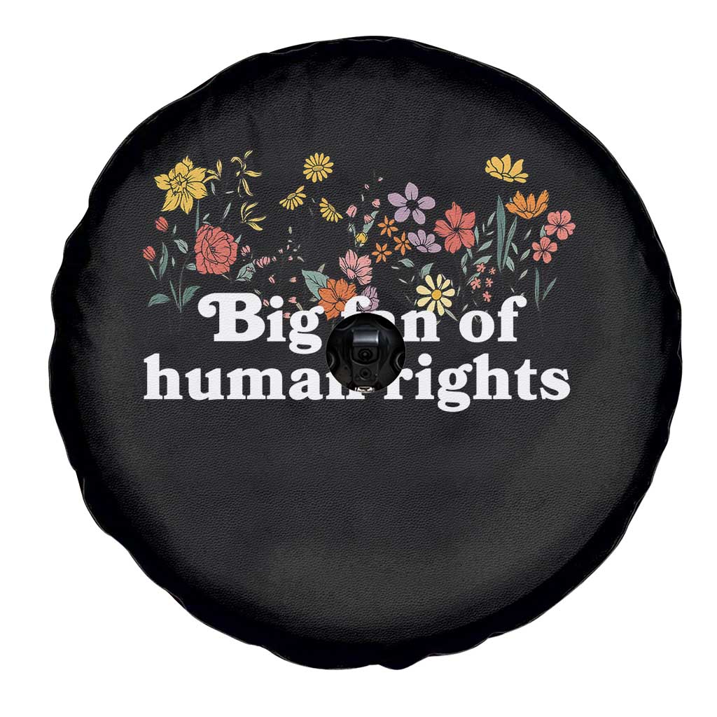 Big Fan Of Human Rights Spare Tire Cover Retro Flowers - Wonder Print Shop
