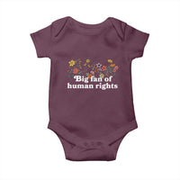 Big Fan Of Human Rights Baby Onesie Retro Flowers - Wonder Print Shop