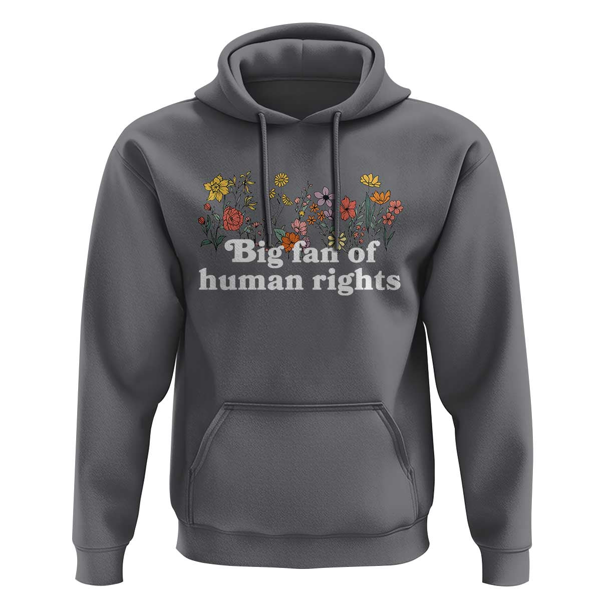 Big Fan Of Human Rights Hoodie Retro Flowers - Wonder Print Shop