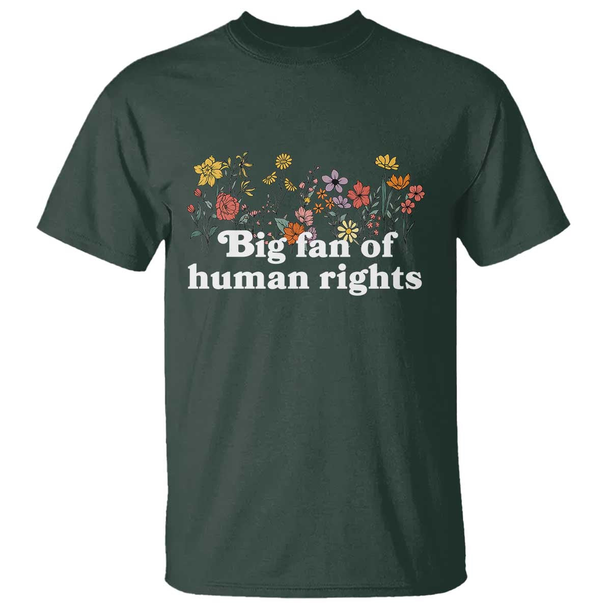 Big Fan Of Human Rights T Shirt Retro Flowers - Wonder Print Shop