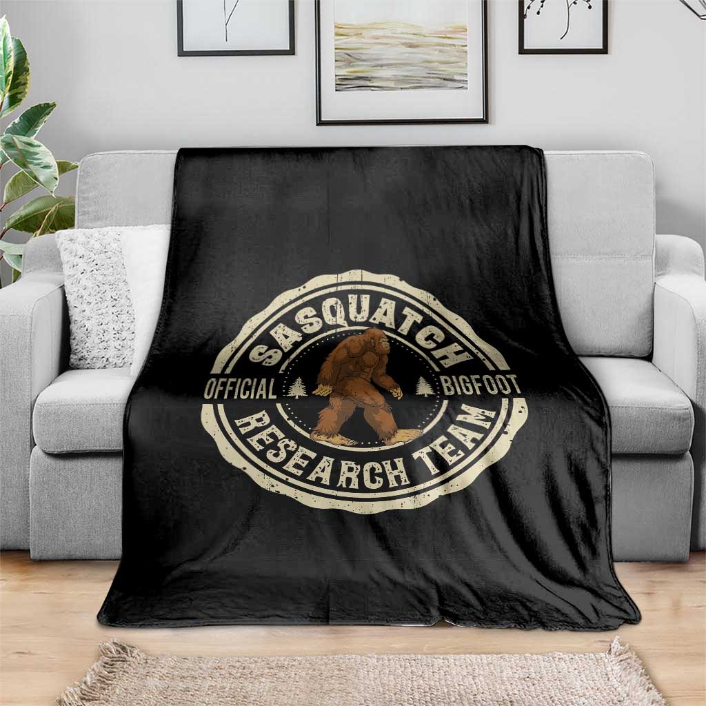 Funny Bigfoot Research Team Throw Blanket Retro Official Sasquatch Forest Stroll - Wonder Print Shop