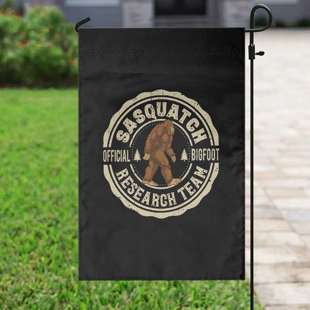 Funny Bigfoot Research Team Garden Flag Retro Official Sasquatch Forest Stroll - Wonder Print Shop