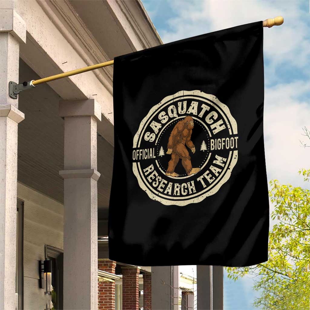 Funny Bigfoot Research Team Garden Flag Retro Official Sasquatch Forest Stroll - Wonder Print Shop