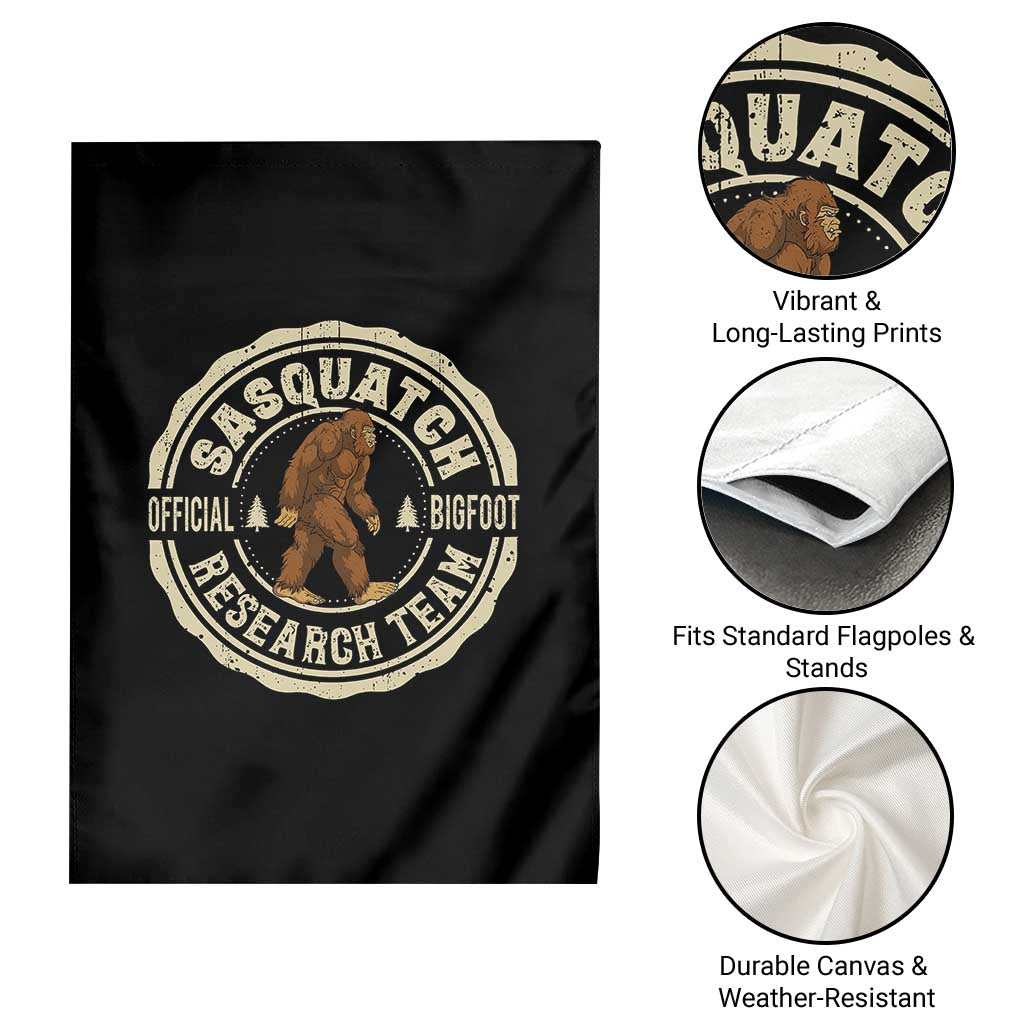Funny Bigfoot Research Team Garden Flag Retro Official Sasquatch Forest Stroll - Wonder Print Shop