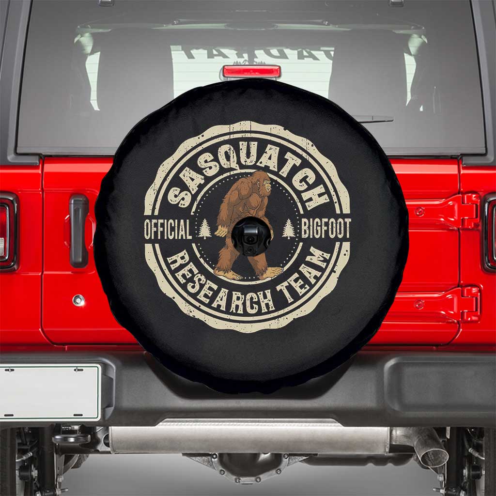 Funny Bigfoot Research Team Spare Tire Cover Retro Official Sasquatch Forest Stroll - Wonder Print Shop
