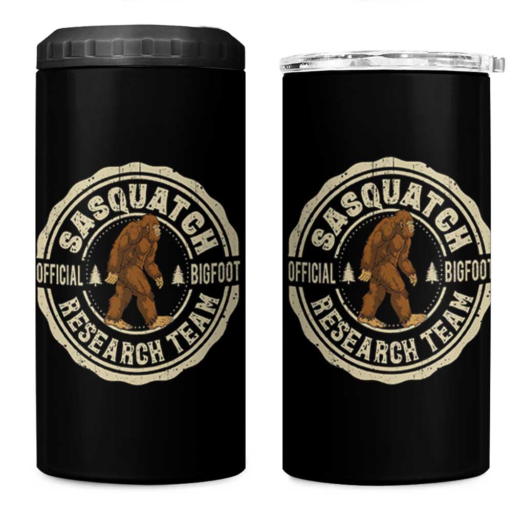 Funny Bigfoot Research Team 4 in 1 Can Cooler Tumbler Retro Official Sasquatch Forest Stroll - Wonder Print Shop