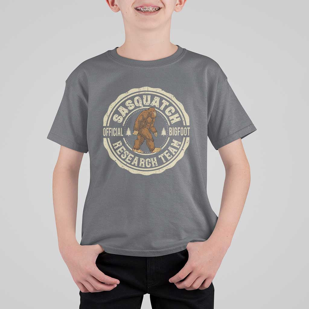 Funny Bigfoot Research Team T Shirt For Kid Retro Official Sasquatch Forest Stroll - Wonder Print Shop