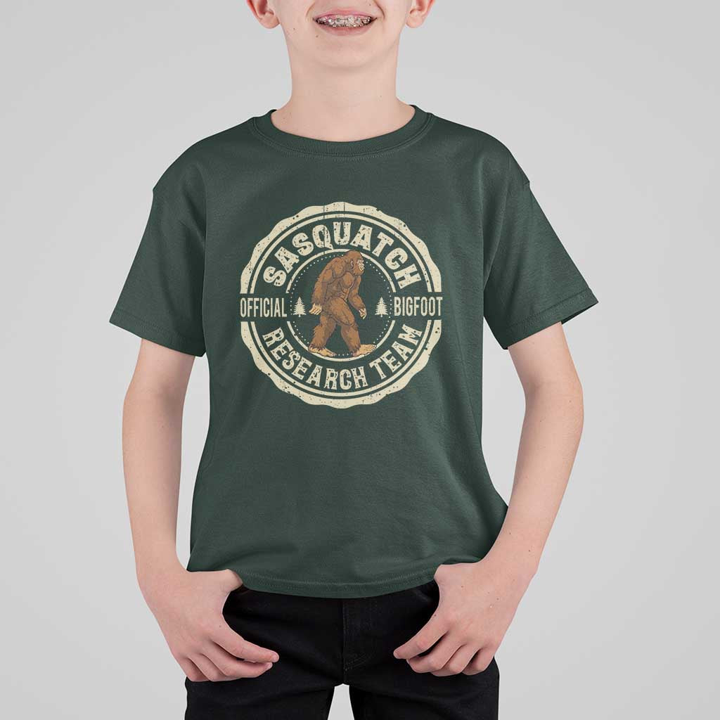 Funny Bigfoot Research Team T Shirt For Kid Retro Official Sasquatch Forest Stroll - Wonder Print Shop