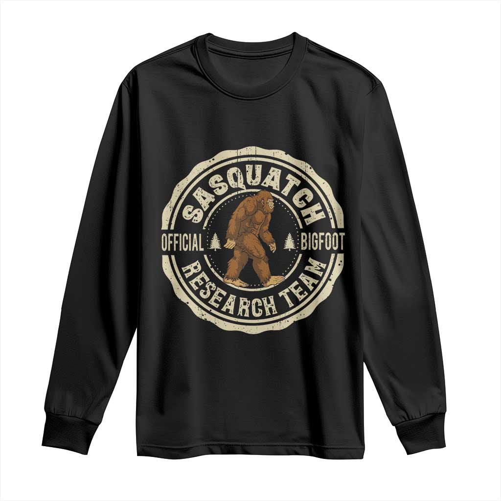 Funny Bigfoot Research Team Long Sleeve Shirt Retro Official Sasquatch Forest Stroll - Wonder Print Shop