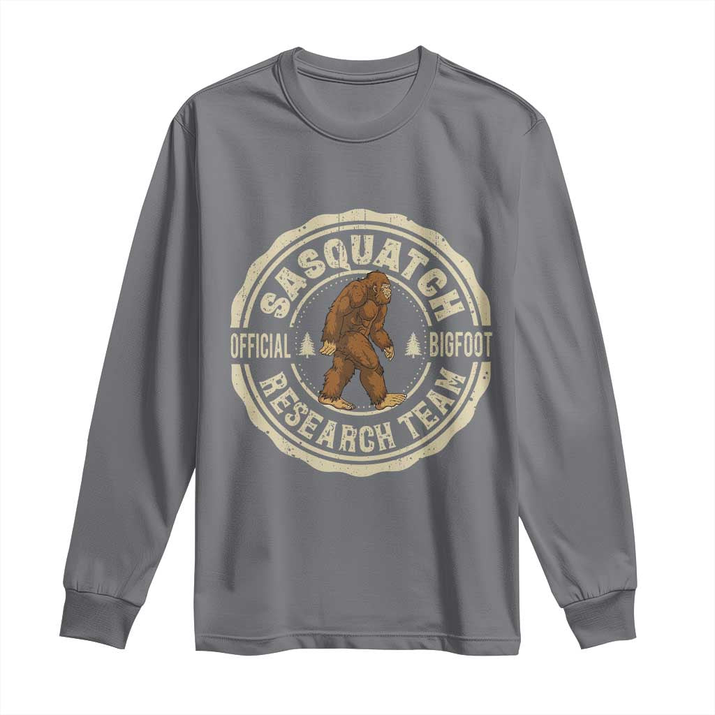 Funny Bigfoot Research Team Long Sleeve Shirt Retro Official Sasquatch Forest Stroll - Wonder Print Shop