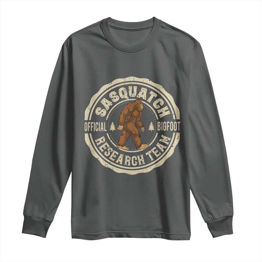 Funny Bigfoot Research Team Long Sleeve Shirt Retro Official Sasquatch Forest Stroll - Wonder Print Shop