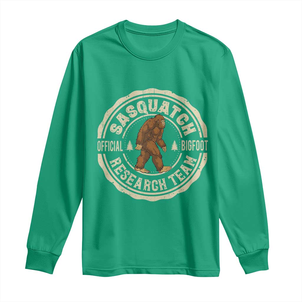 Funny Bigfoot Research Team Long Sleeve Shirt Retro Official Sasquatch Forest Stroll - Wonder Print Shop