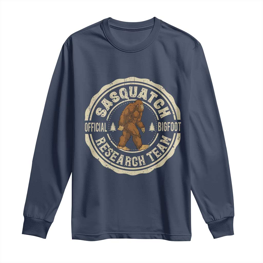 Funny Bigfoot Research Team Long Sleeve Shirt Retro Official Sasquatch Forest Stroll - Wonder Print Shop