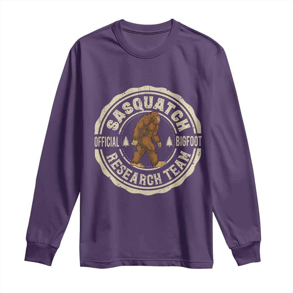 Funny Bigfoot Research Team Long Sleeve Shirt Retro Official Sasquatch Forest Stroll - Wonder Print Shop