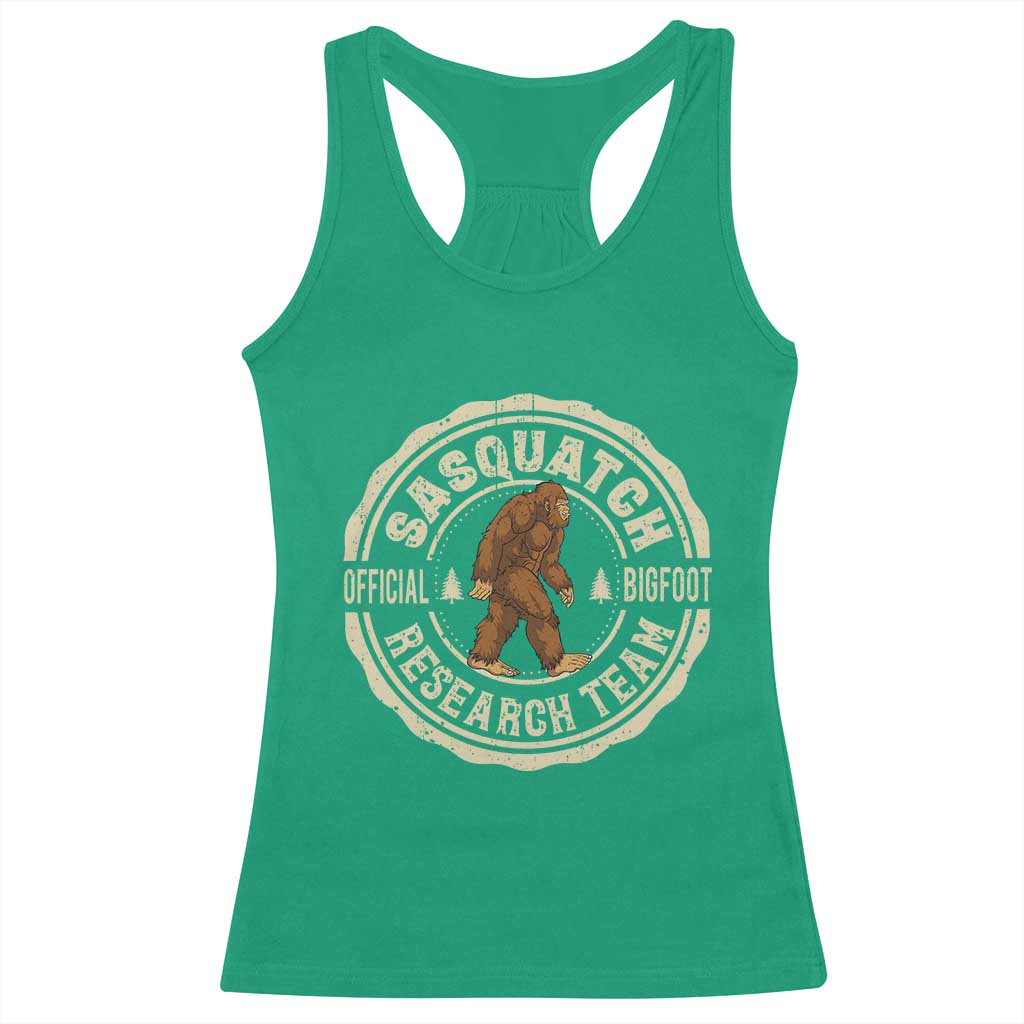 Funny Bigfoot Research Team Racerback Tank Top Retro Official Sasquatch Forest Stroll - Wonder Print Shop
