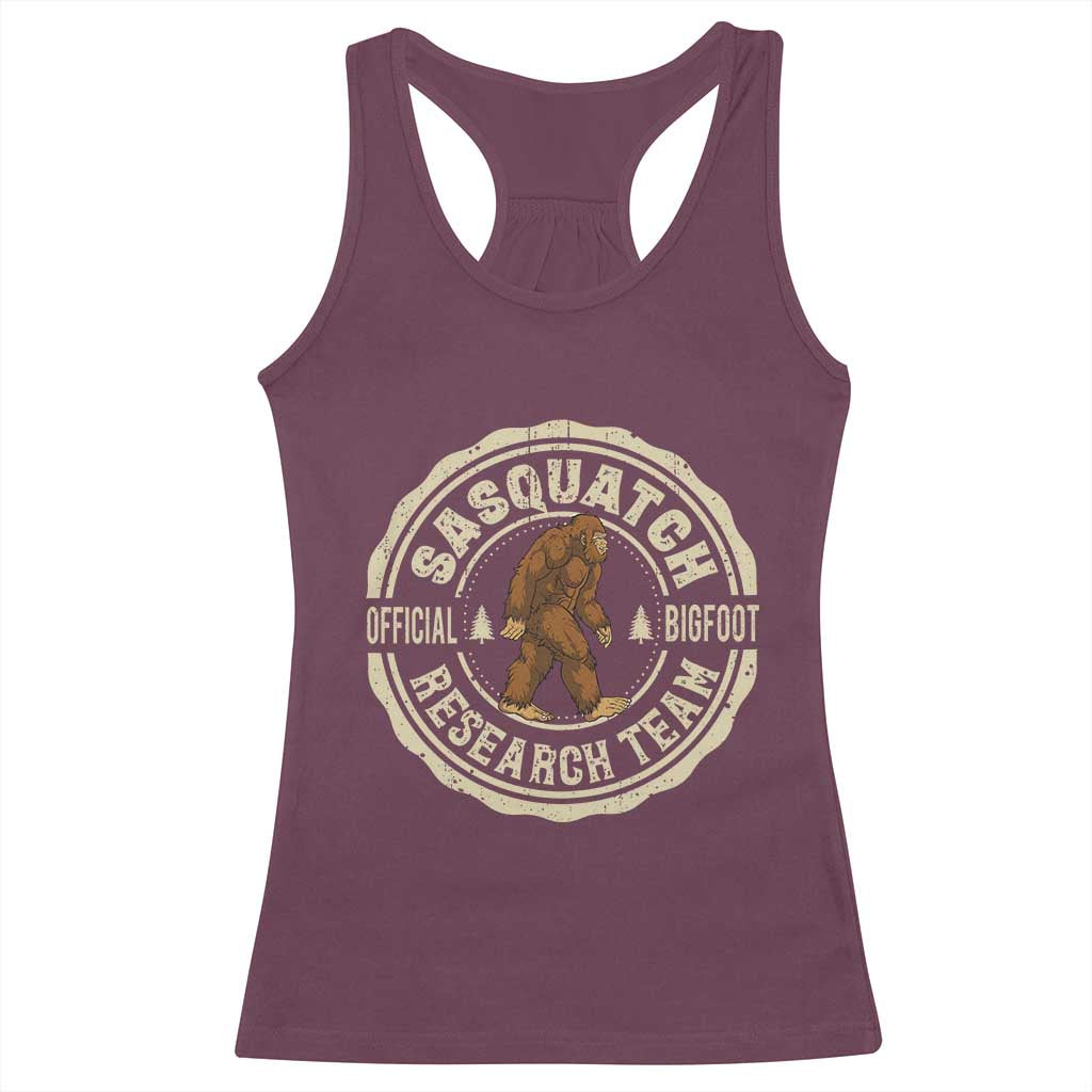 Funny Bigfoot Research Team Racerback Tank Top Retro Official Sasquatch Forest Stroll - Wonder Print Shop