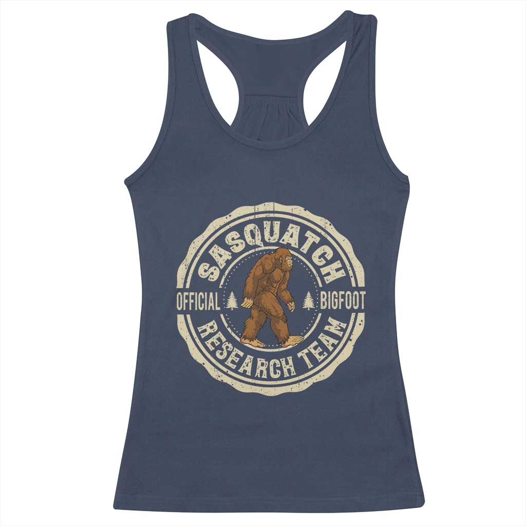 Funny Bigfoot Research Team Racerback Tank Top Retro Official Sasquatch Forest Stroll - Wonder Print Shop