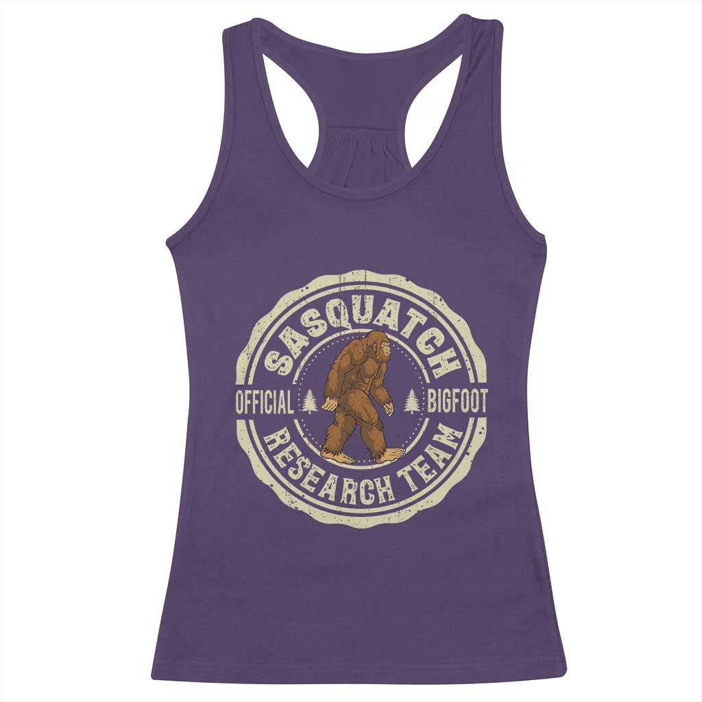 Funny Bigfoot Research Team Racerback Tank Top Retro Official Sasquatch Forest Stroll - Wonder Print Shop