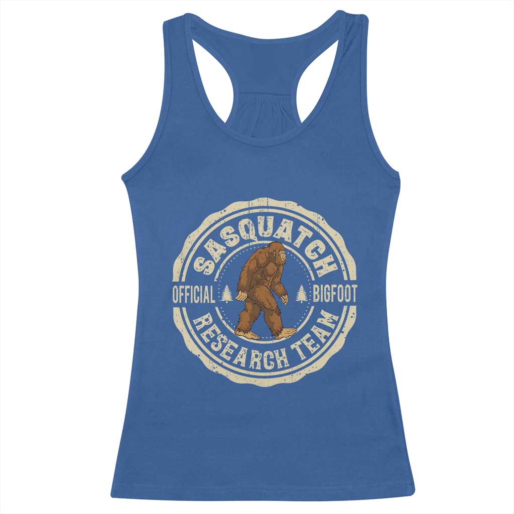 Funny Bigfoot Research Team Racerback Tank Top Retro Official Sasquatch Forest Stroll - Wonder Print Shop