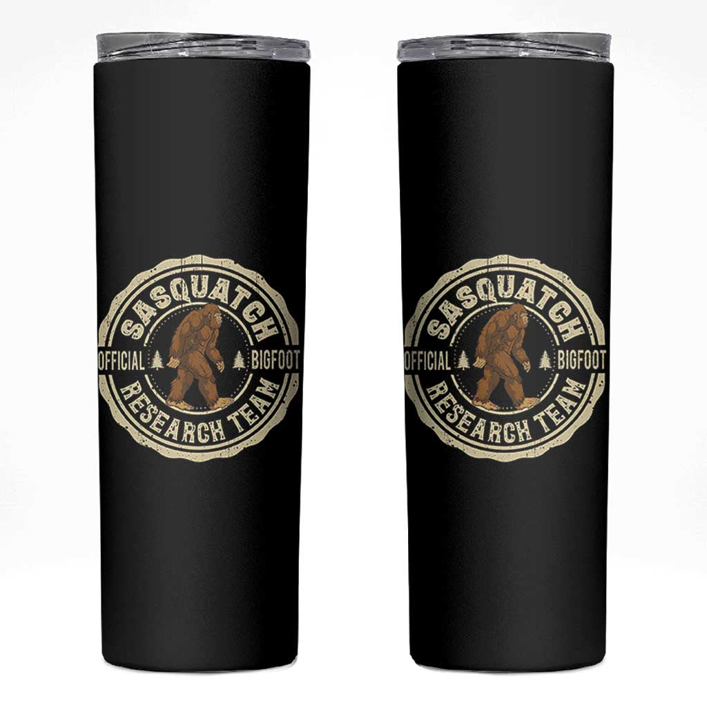 Funny Bigfoot Research Team Skinny Tumbler Retro Official Sasquatch Forest Stroll - Wonder Print Shop