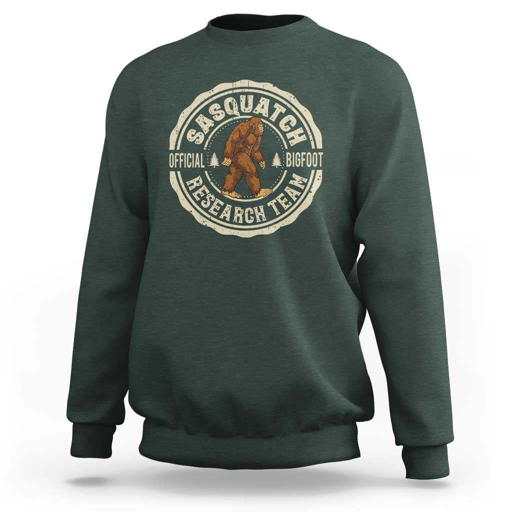 Funny Bigfoot Research Team Sweatshirt Retro Official Sasquatch Forest Stroll - Wonder Print Shop