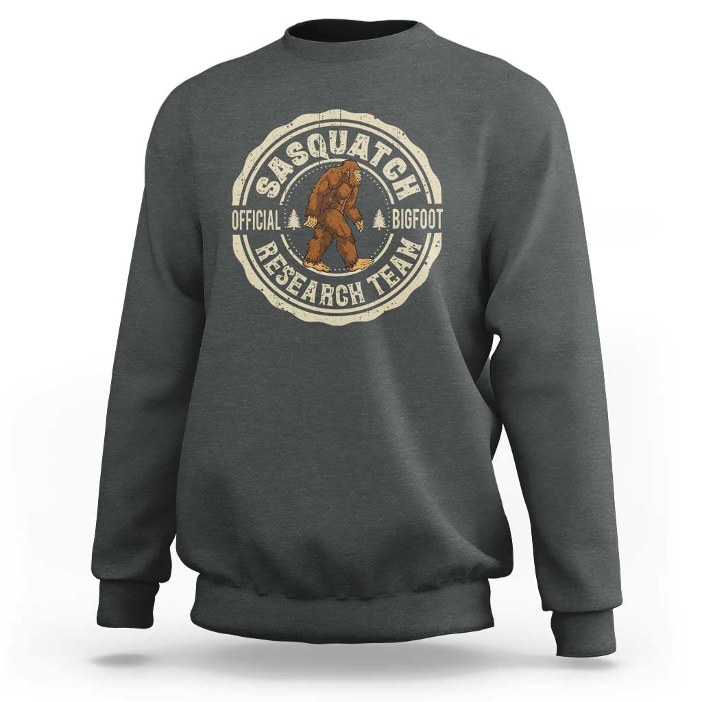 Funny Bigfoot Research Team Sweatshirt Retro Official Sasquatch Forest Stroll - Wonder Print Shop