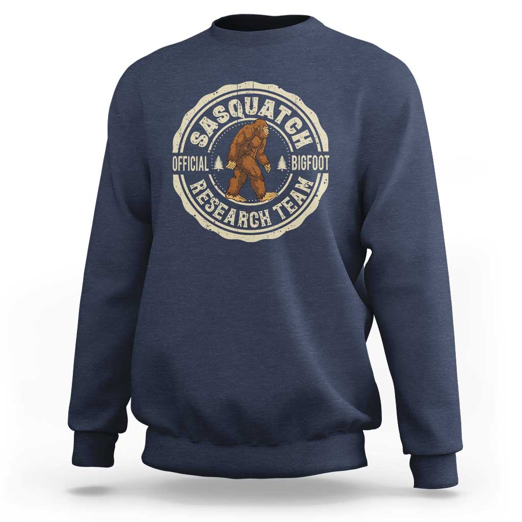 Funny Bigfoot Research Team Sweatshirt Retro Official Sasquatch Forest Stroll - Wonder Print Shop