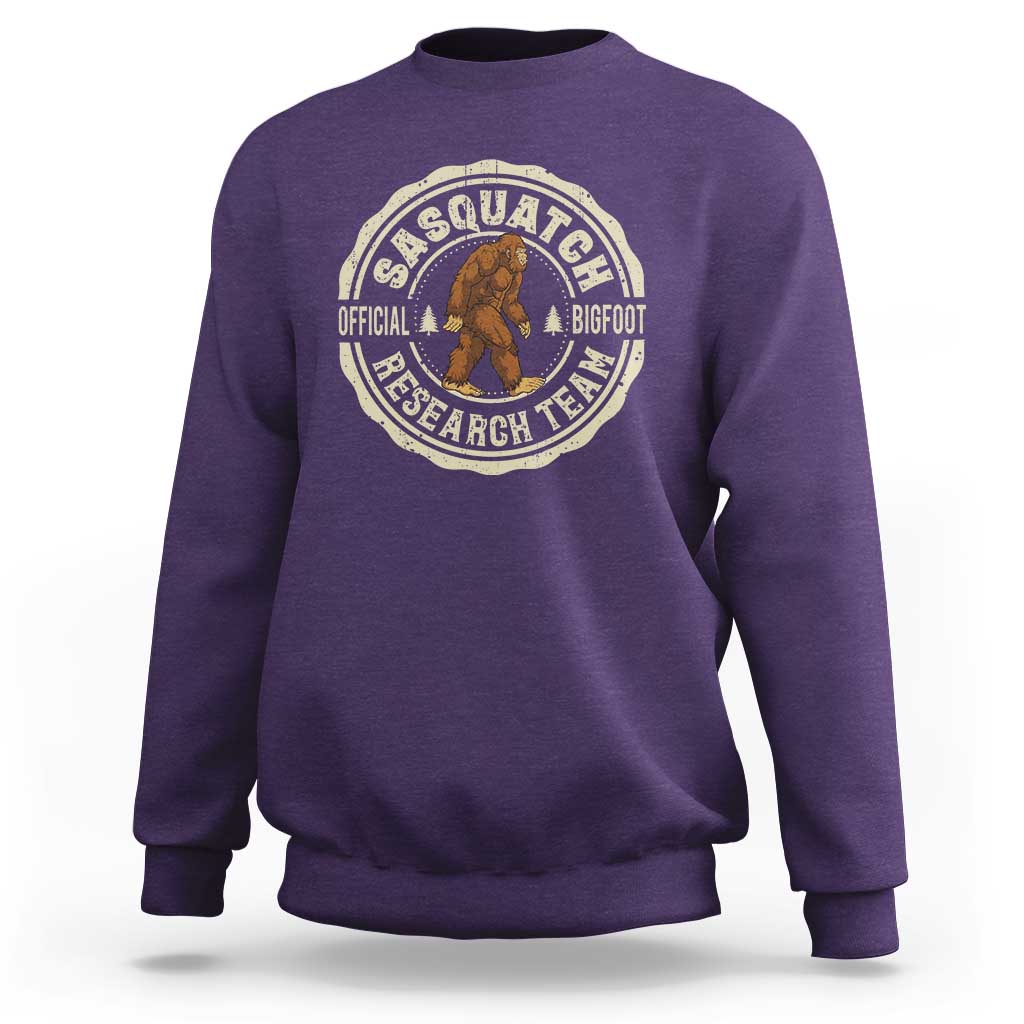 Funny Bigfoot Research Team Sweatshirt Retro Official Sasquatch Forest Stroll - Wonder Print Shop