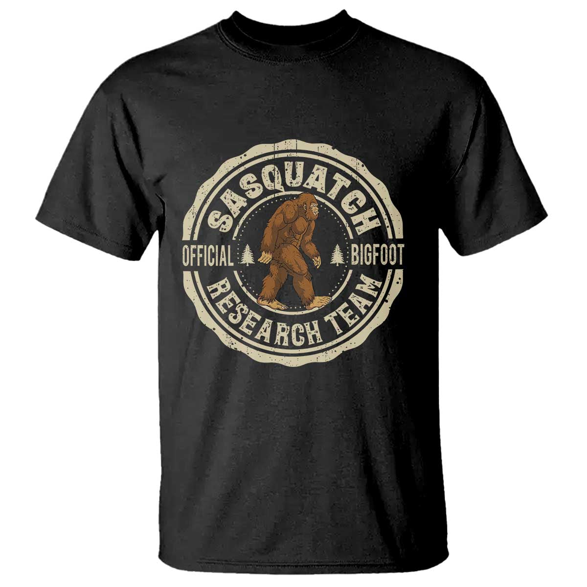 Funny Bigfoot Research Team T Shirt Retro Official Sasquatch Forest Stroll - Wonder Print Shop