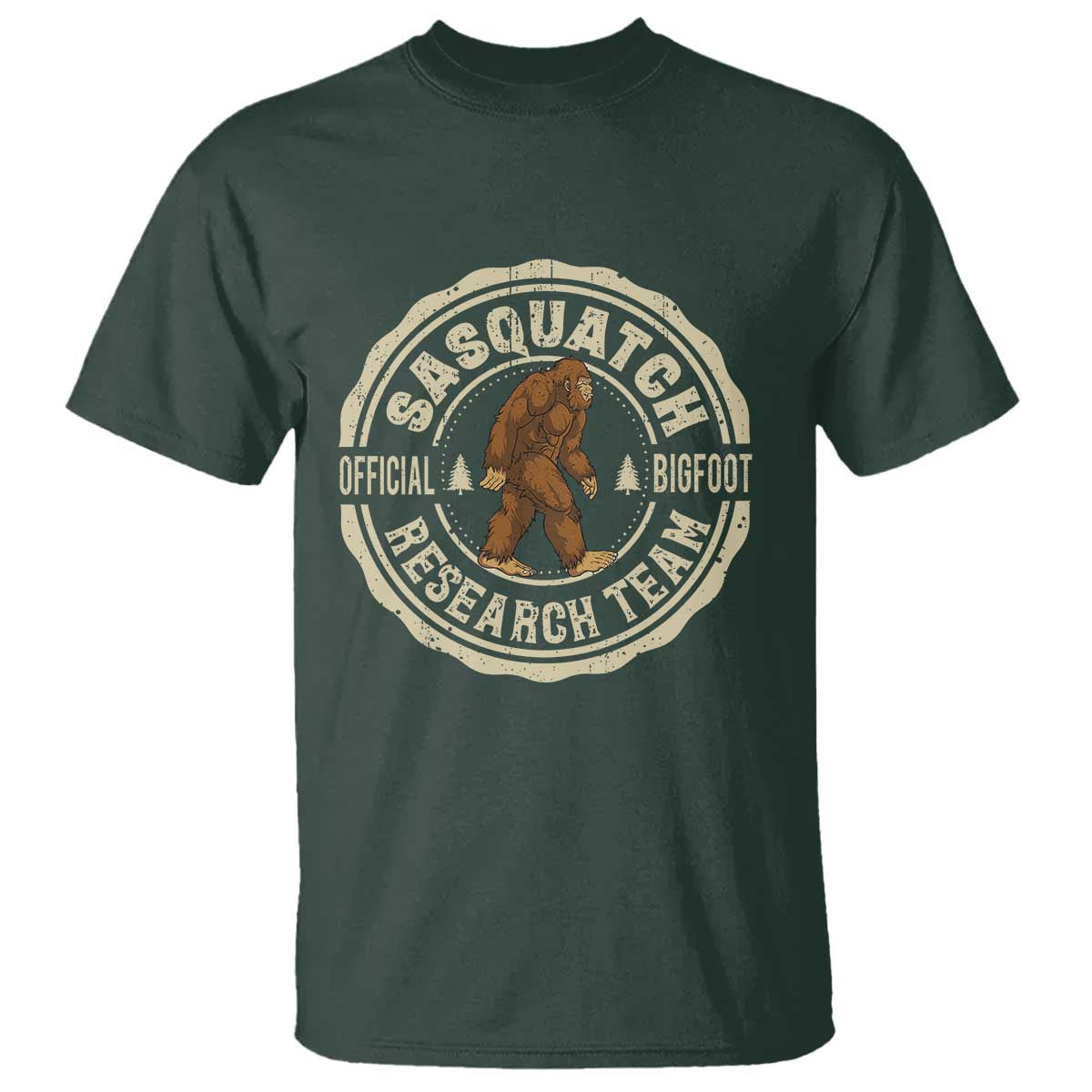 Funny Bigfoot Research Team T Shirt Retro Official Sasquatch Forest Stroll - Wonder Print Shop