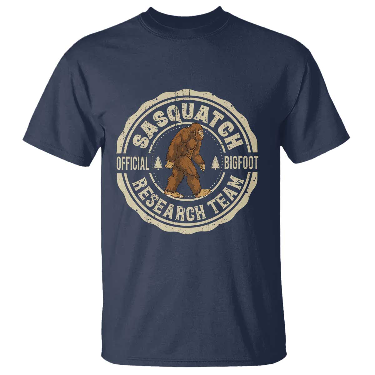 Funny Bigfoot Research Team T Shirt Retro Official Sasquatch Forest Stroll - Wonder Print Shop