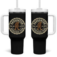 Funny Bigfoot Research Team Tumbler With Handle Retro Official Sasquatch Forest Stroll - Wonder Print Shop