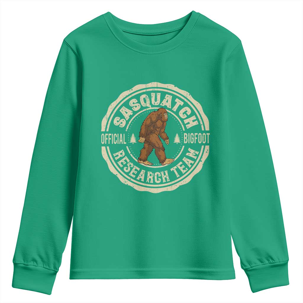 Funny Bigfoot Research Team Youth Sweatshirt Retro Official Sasquatch Forest Stroll - Wonder Print Shop