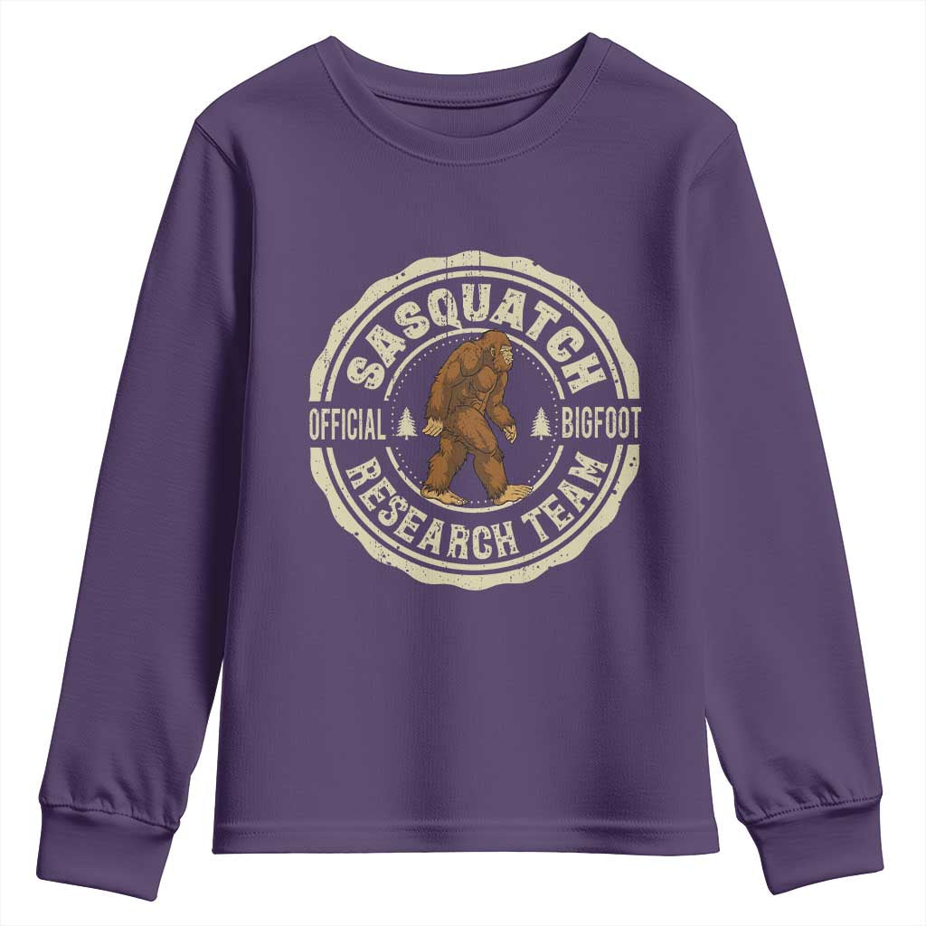 Funny Bigfoot Research Team Youth Sweatshirt Retro Official Sasquatch Forest Stroll - Wonder Print Shop