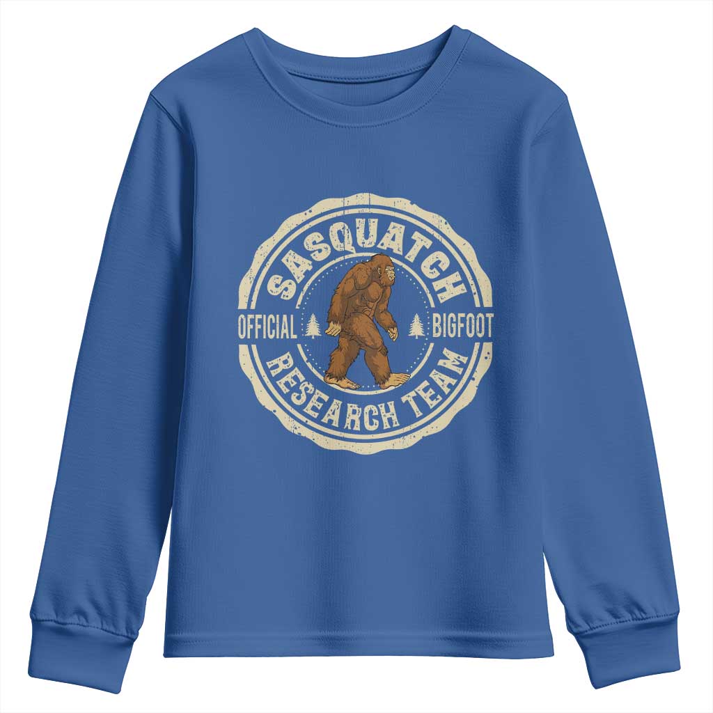 Funny Bigfoot Research Team Youth Sweatshirt Retro Official Sasquatch Forest Stroll - Wonder Print Shop
